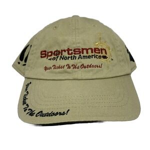 Sportsman‎ Of North America Cap Trucker Hat Tan Brown Strapback Embroidered